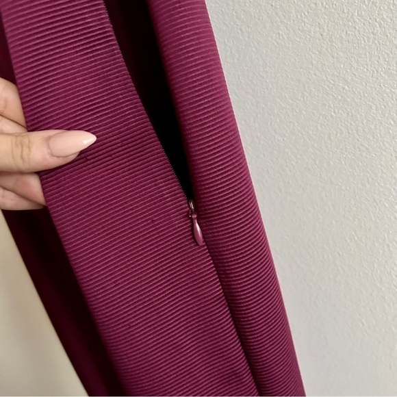 NWT ZAC ZAC Posen Vaille One Shoulder Ruffle Evening Maxi Dress Plum Bridesmaid - Picture 8 of 14